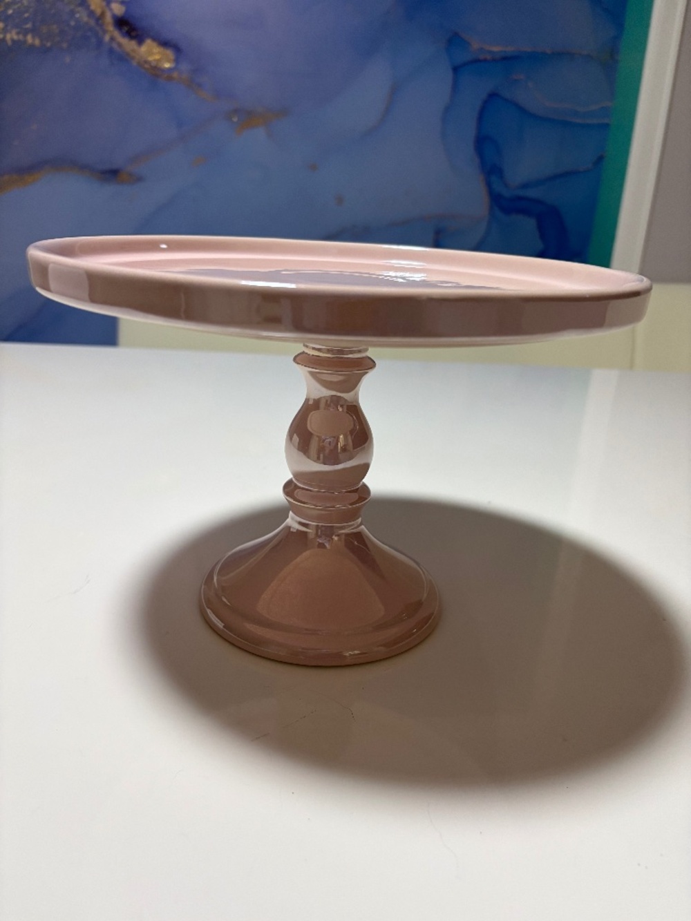 Pink cake stand